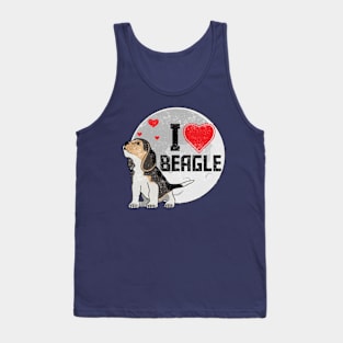 I Love Beagle Dog Night Vintage Design Tank Top